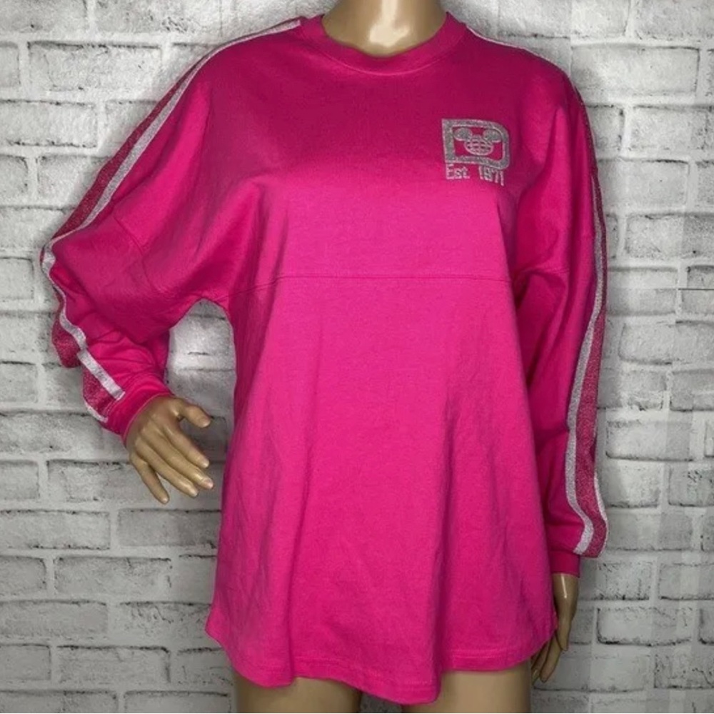 NWOT Disney Parks Disney World pink glitter spirit jersey xs